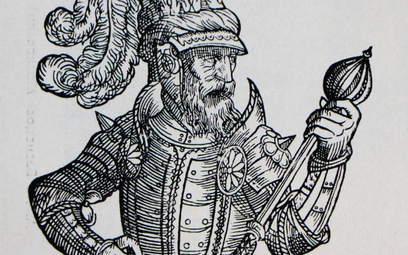 Wielki książę Olgierd (ur. na przełomie XIII i XIV w., zm. 1377 r.). Rycina z XVI w. z dzieła Aleksa