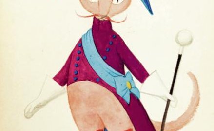 Projekty kostiumów namalowane przez Jerzego Skarżyńskiego świetnie udekorują dziecięcy pokój.