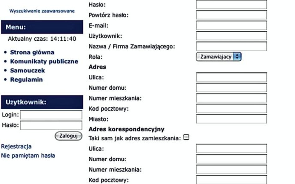 Wybierz login i hasło