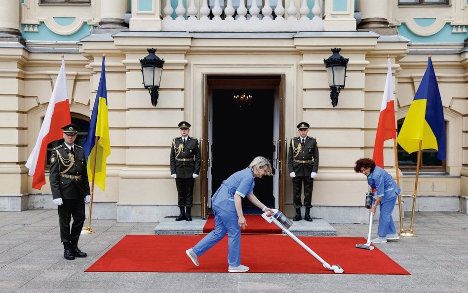 Przed spotkaniem prezydentów Andrzeja Dudy i Wołodymyra Zełenskiego w Kijowie, 28 czerwca 2025 r.