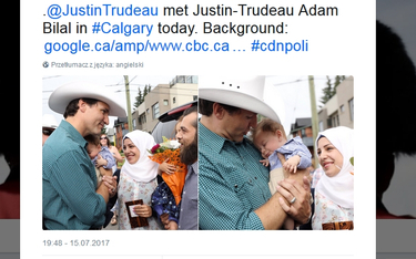 Justin Trudeau spotkał Justina Trudeau z Syrii