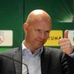 Trener Legii Warszawa Henning Berg podczas konferencji prasowej w klubie.