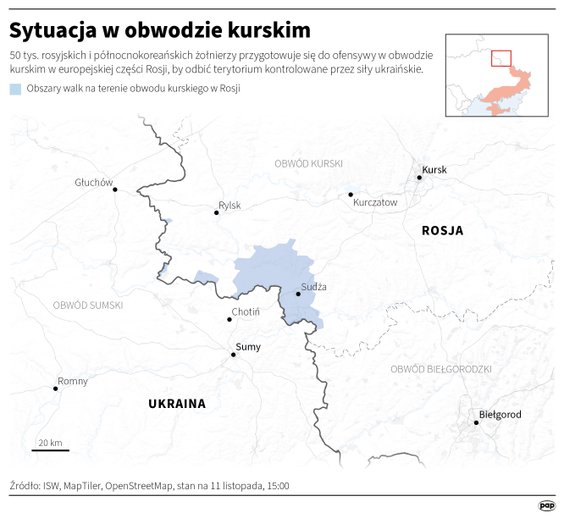 Część obwodu kurskiego opanowana przez Ukraińców (MAPA)