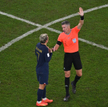 Antoine Griezmann po anulowaniu jego gola przez sędziego