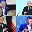 Donald Tusk, Jarosław Kaczyński, Karol Nawrocki i Sławomir Mentzen