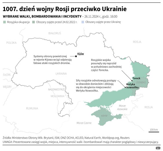 Tak wyglądała sytuacja na froncie w 1007 dniu wojny