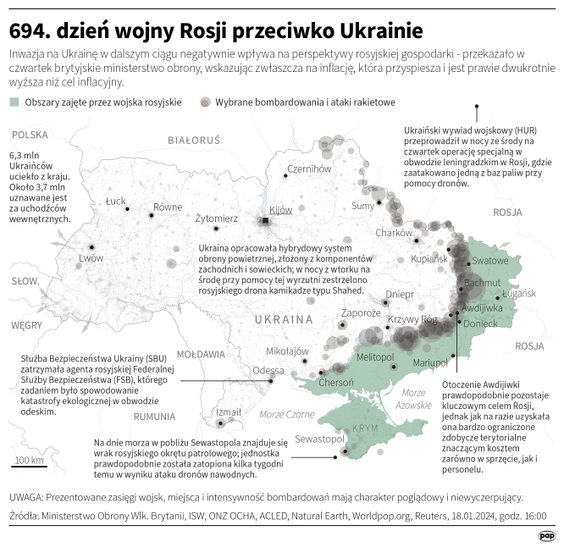 Tak wyglądała sytuacja na froncie na Ukrainie w 694 dniu wojny