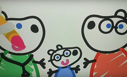 Rodzina narysowana przez jedną z bohaterek "Świnki Peppy"