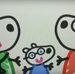 Rodzina narysowana przez jedną z bohaterek "Świnki Peppy"