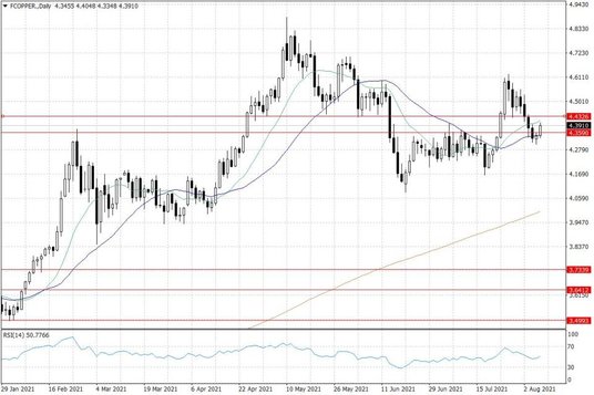 Notowania miedzi w USA – dane dzienne