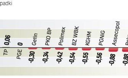 WIG20 stracił 0,79 proc., podczas gdy gieŁdy w Europie Zachodniej rosły. Warszawski wskaźnik pociągn