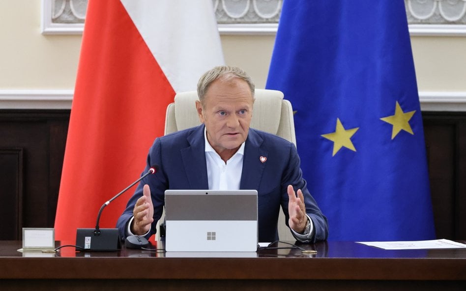 Premier Donald Tusk na posiedzeniu rządu w KPRM w Warszawie