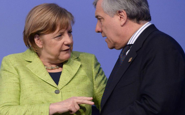 Kanclerz Niemiec Angela Merkel i przewodniczący europarlamentu Antonio Tajani wypracowują na Malcie 