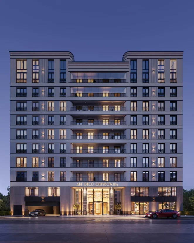 Projekt architektoniczny Art Deco Grzybowska powstał w Biurze Projektów Kazimierski i Ryba z Warszaw