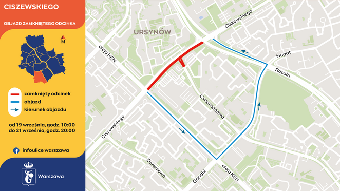 Utrudnienia podczas asfaltowania drugiej nitki Ciszewskiego