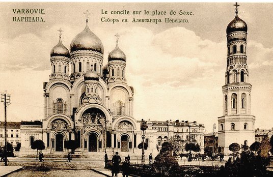 Sobór św. Aleksandra Newskiego na pl. Saskim w Warszawie. Świątynia została rozebrana w latach 1924–
