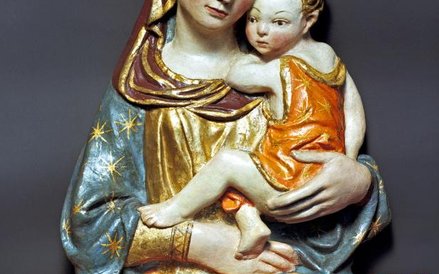 Warsztat Lorenza Ghibertiego, Matka Boska z Dzieciątkiem, 1425–1430, rzeźba ze stiuku polichromowane