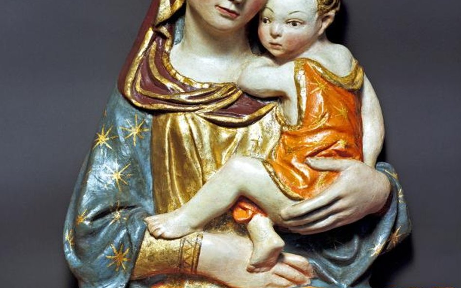 Warsztat Lorenza Ghibertiego, Matka Boska z Dzieciątkiem, 1425–1430, rzeźba ze stiuku polichromowane