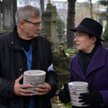 Aktor Olgierd Łukasiewicz i prezydent Hanna Gronkiewicz-Waltz podczas kwesty