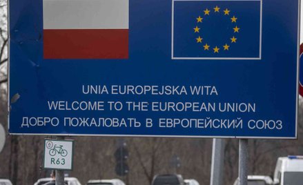 Znak na granicy Polski z Ukrainą