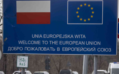 Znak na granicy Polski z Ukrainą