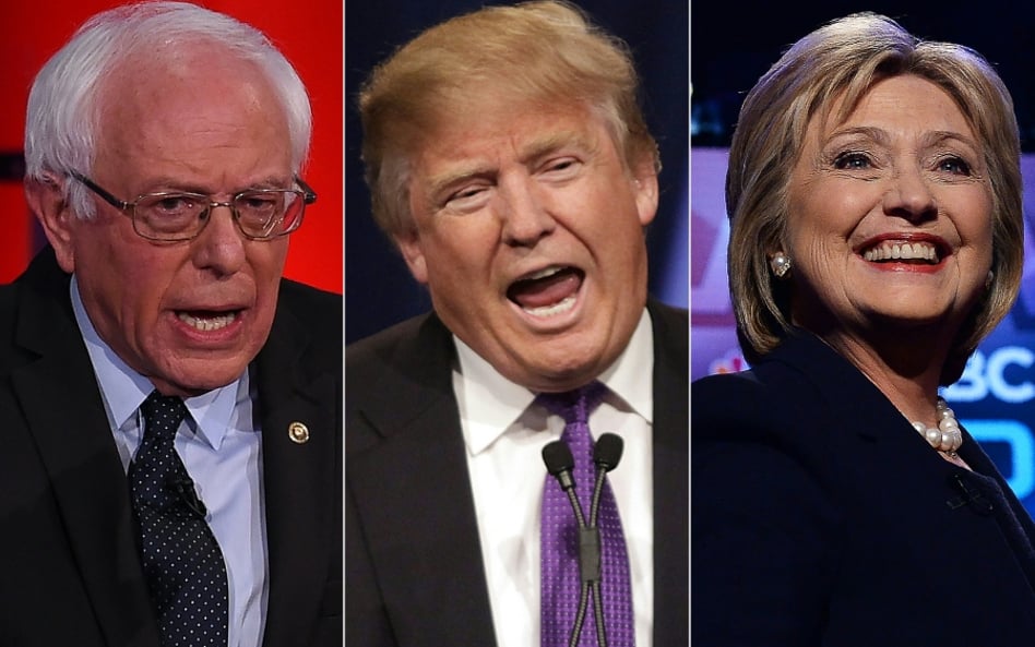 Bernie Sanders, Donald Trump i Hillary Clinton