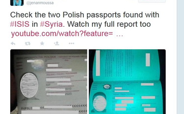 Jenan Moussa umieściła na Twittera zdjęcia polskich paszportów