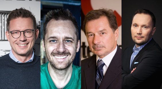 Przemysław Gacek (od lewej), Marcin Iwiński, Krzysztof Oleksowicz oraz Jakub Zabłocki to przedsiębio