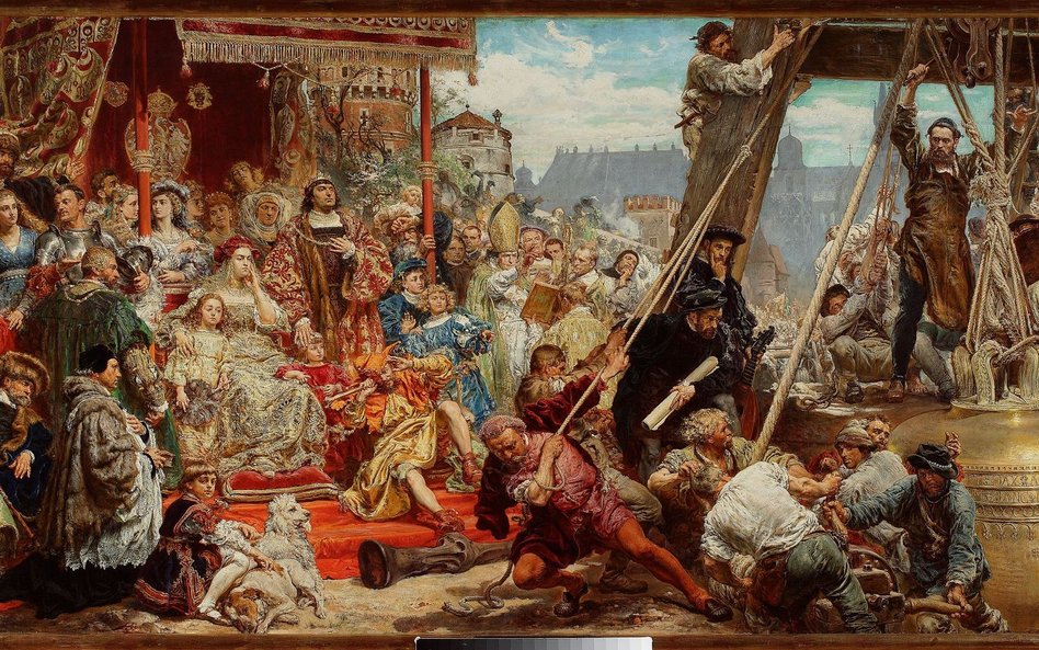 Zawieszenie dzwonu Zygmunta na wieży katedry w Krakowie w 1521 roku - Jan Matejko