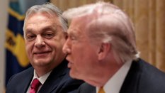 Viktor Orbán w czasie rozmowy z Donaldem Trumpem w Waszyngtonie