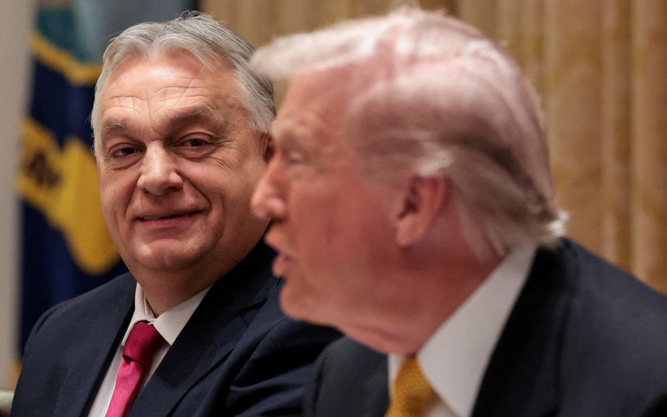 Viktor Orbán w czasie rozmowy z Donaldem Trumpem w Waszyngtonie