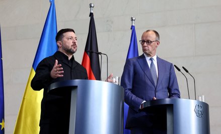 Kanclerz Niemiec Friedrich Merz i prezydent Ukrainy Wołodymyr Zełenski w Berlinie
