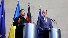 Kanclerz Niemiec Friedrich Merz i prezydent Ukrainy Wołodymyr Zełenski w Berlinie