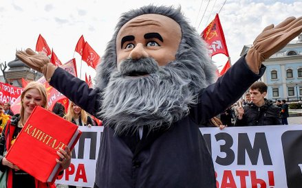 Karol Marks na demonstracji w Moskwie