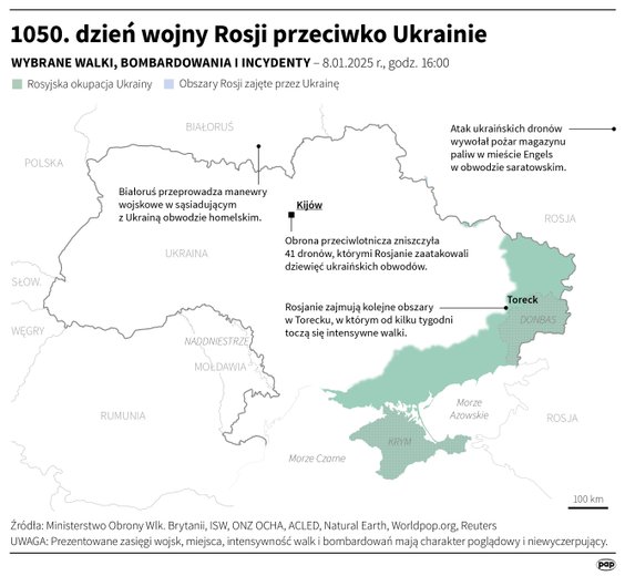 Tak wyglądała sytuacja na froncie w 1050 dniu wojny