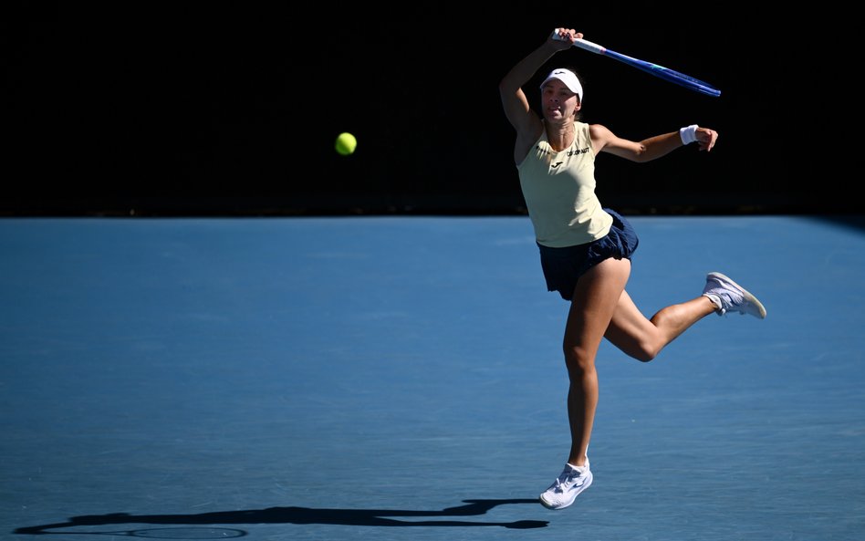Magda Linette podczas meczu z Karoliną Muchovą