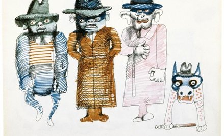 "Kabaret trzech smutnych panów” (1968, cykl „Absurdy PRL”); Jan Lebenstein