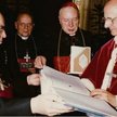 Abp Bolesław Kominek i prymas Stefan Wyszyński na audiencji u papieża Pawła VI (rok 1972)