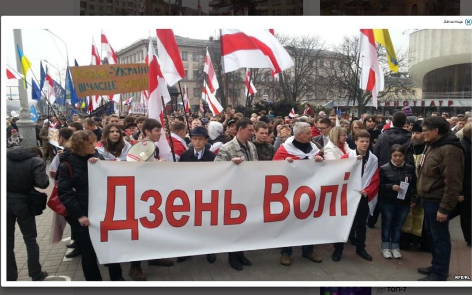 Dzień Woli w Mińsku (screen ze strony Radio Svaboda www.svaboda.org)