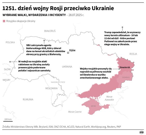 Tak wyglądała sytuacja na froncie w 1251 dniu wojny