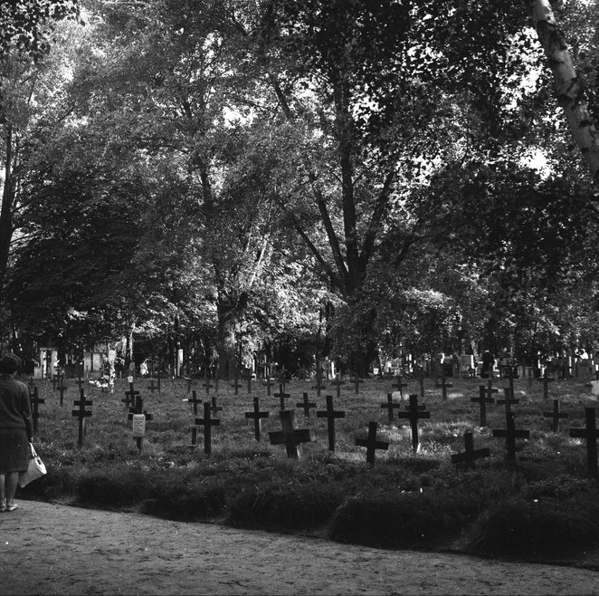 Kwatera polskich żołnierzy poległych w wojnie obronnej 1939 r. na Cmentarzu Wojskowym w latach 60. X