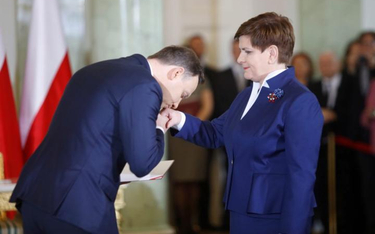 Premier Beata Szydło ma nieco gorsze notowania niż Andrzej Duda, ale nadal więcej ankietowanych ocen