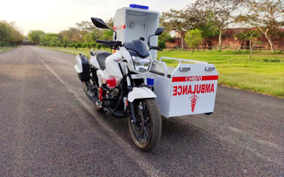Motocyklowa karetka do walki z koronawirusem rodem z Indii