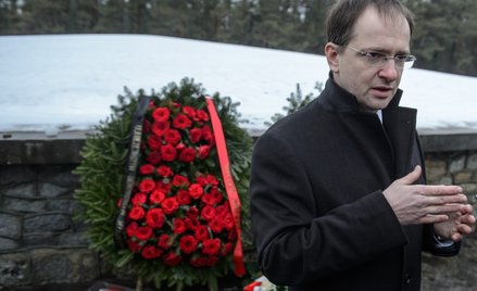 Minister kultury Federacji Rosyjskiej Władimir Medinski odwiedził Muzeum Byłego Obozu Zagłady w Sobi
