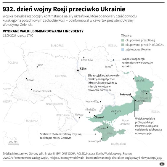 Tak wyglądała sytuacja na froncie w 932 dniu wojny