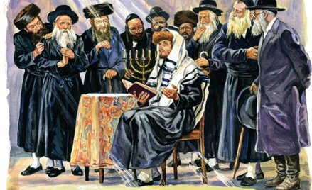 Johanan z Marszynowa i wyznawcy – ilustracja do „Dworu” Isaaca Bashevisa Singera