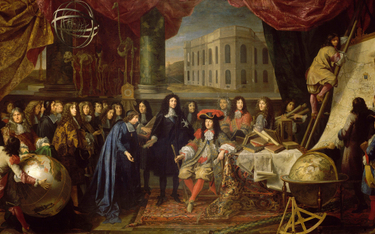 „Colbert przedstawia Ludwikowi XIV członków Królewskiej Akademii Nauk w 1667 r.” – obraz Henriego Te