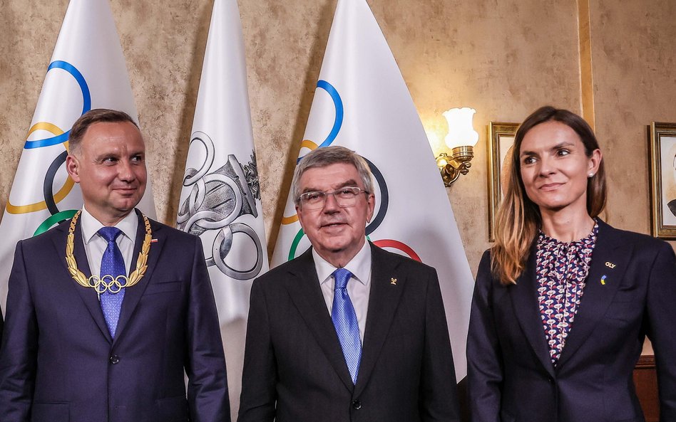 Andrzej Duda, Thomas Bach i Maja Włoszczowska