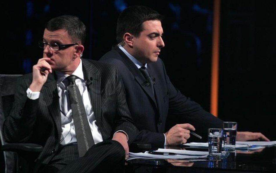 Andrzej Morozowski i Tomasz Sekielski podczas nagrania programu "Teraz My"