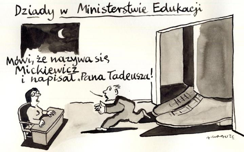 Komentarz rysunkowy, dziady w Ministerstwie Edukacji